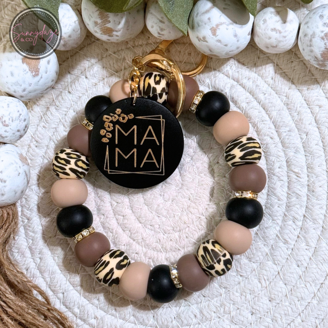 Black & Tan Leopard Mama Wristlet