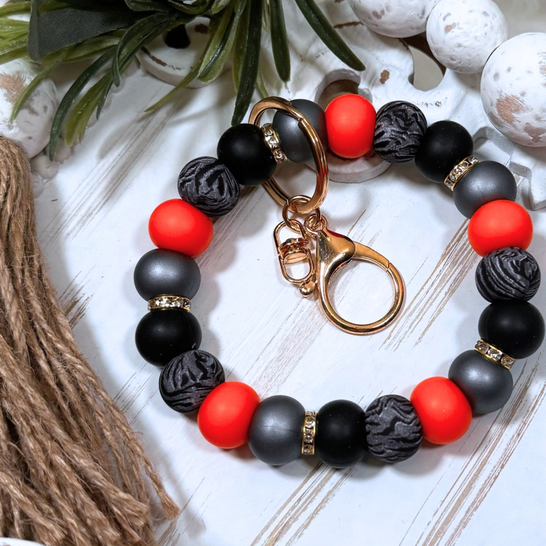 Orange & Silver Tiger Wristlet