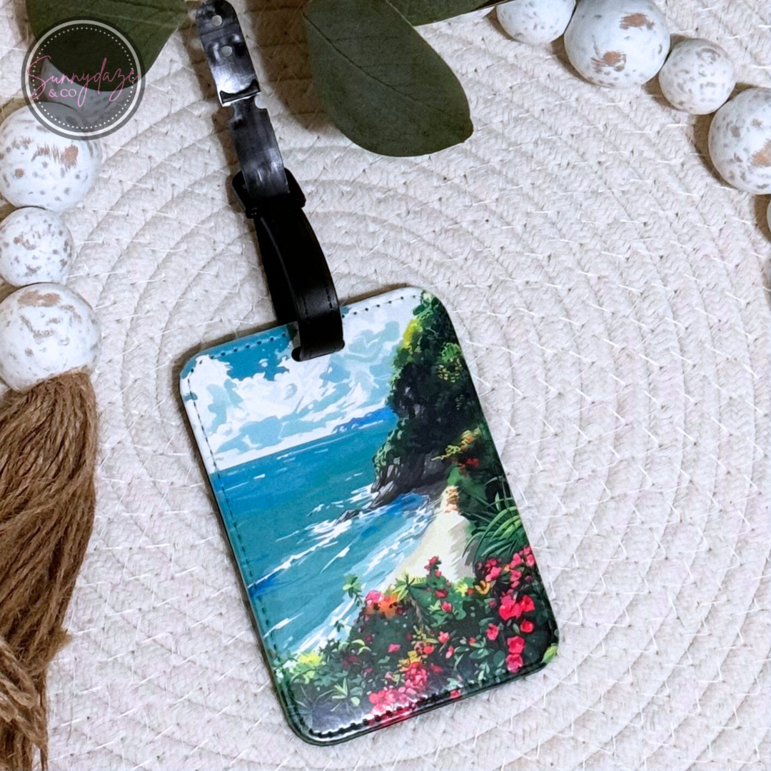 Beach - PU Leather Luggage Tag