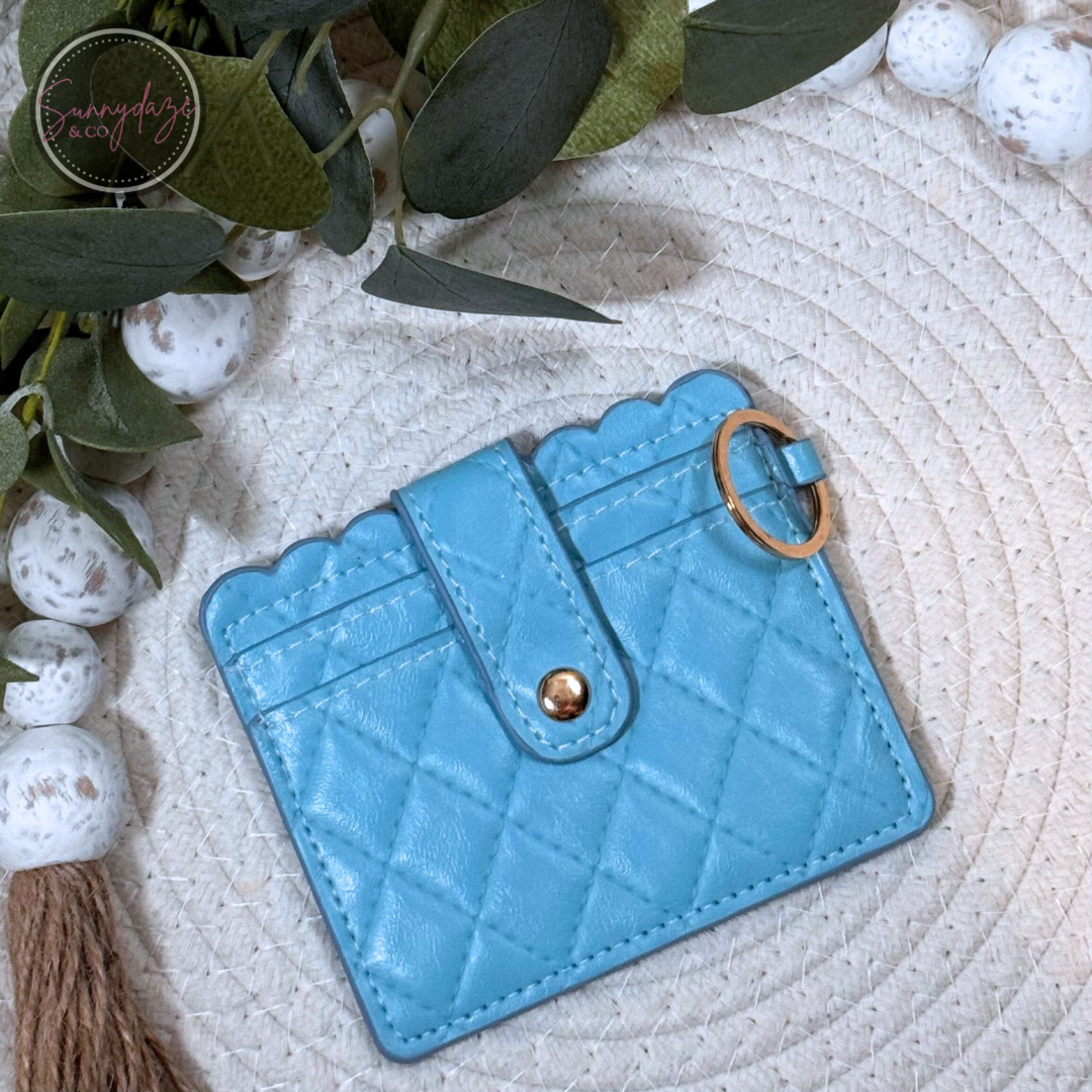 Sky Blue Diamond Stitch Wallet