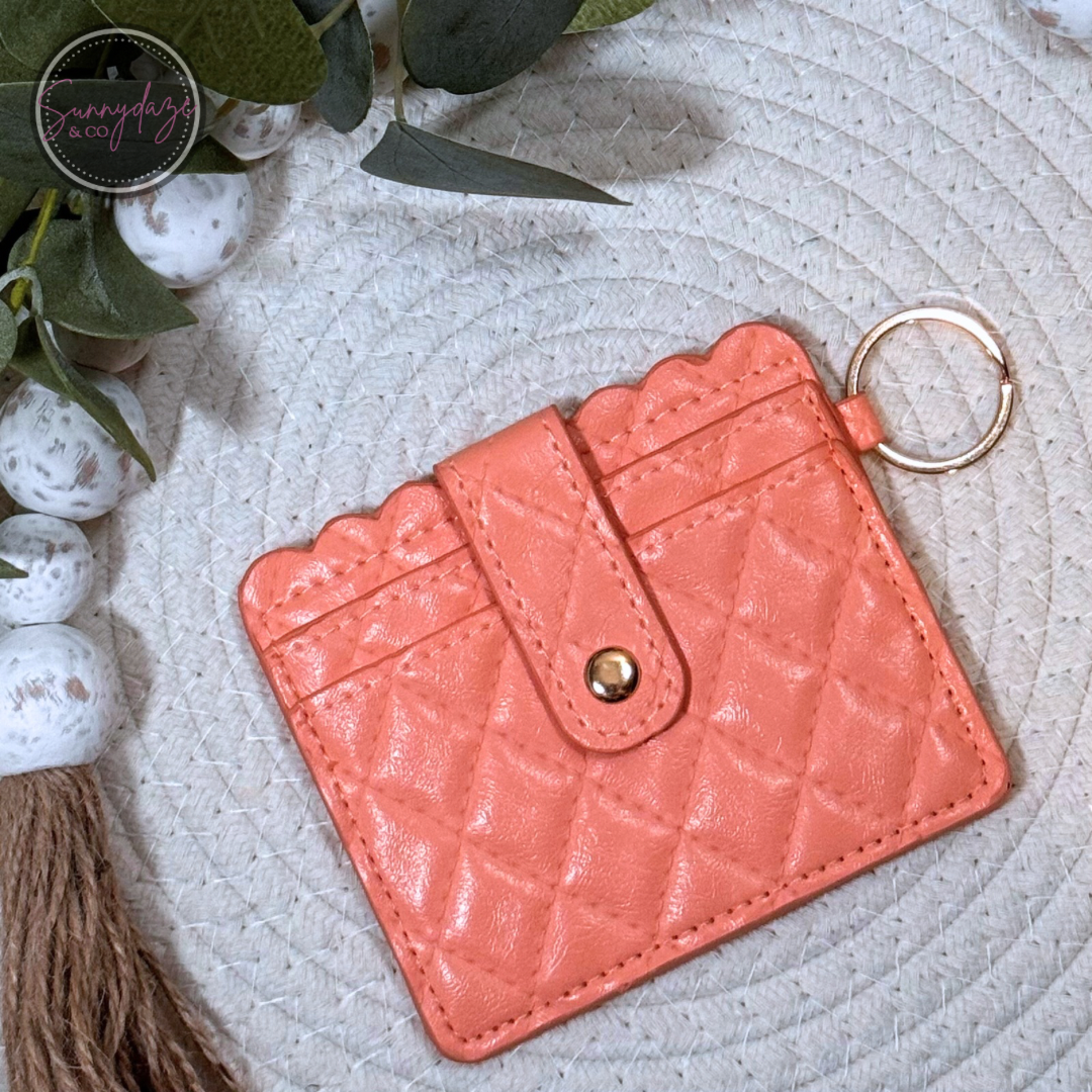 Peach Diamond Stitch Wallet