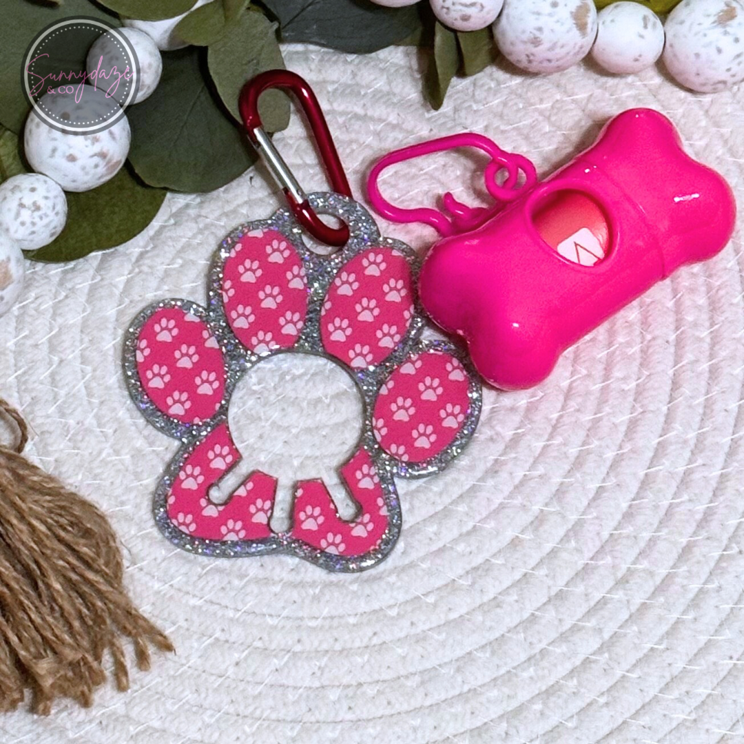 Pink Paw Print - DOG Poop Bag Holder