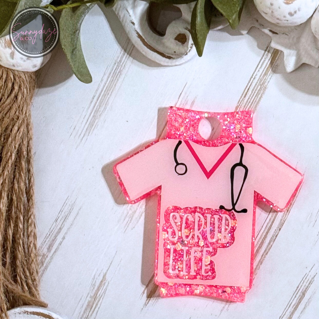 Scrub Life - Light Pink Leopard Tumbler Tag - 40oz