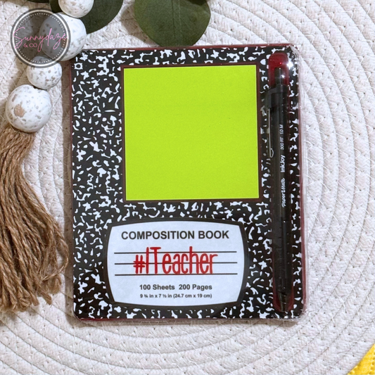 Composition Notebook Acrylic Sticky Note Holder