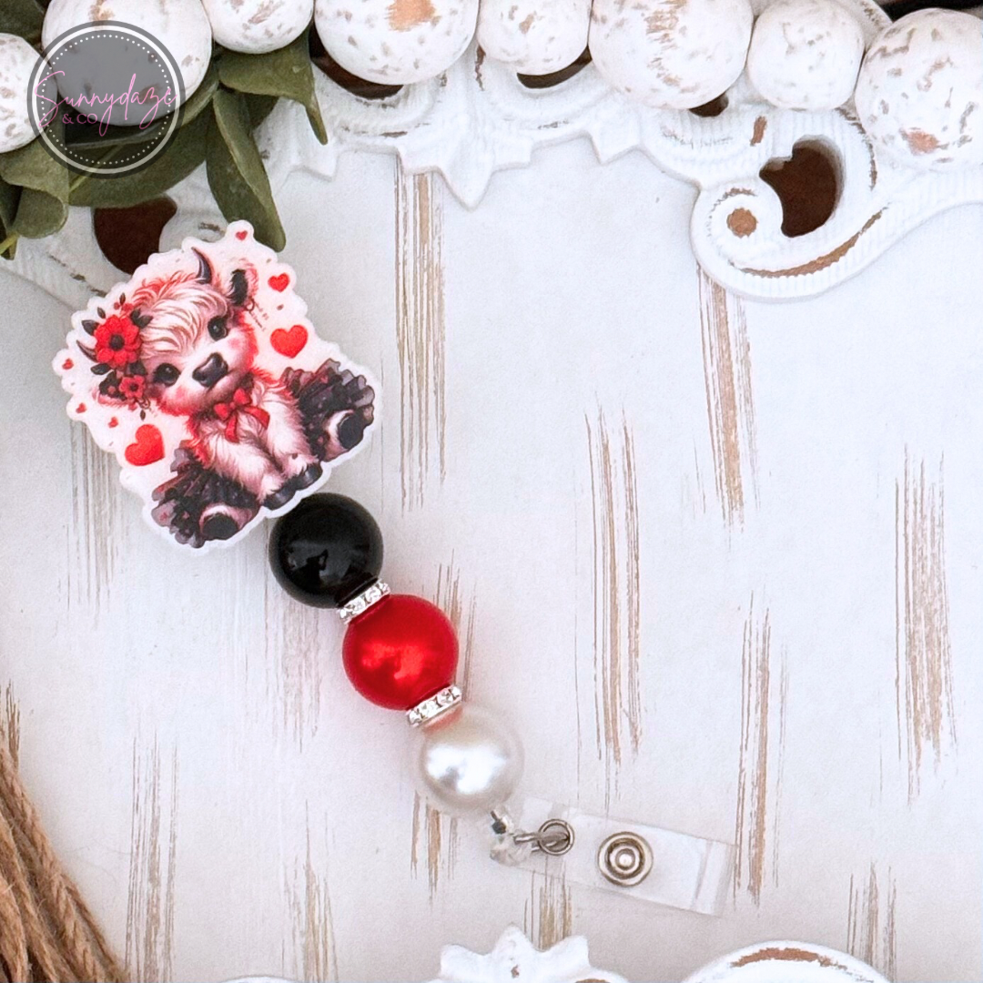 Love Highland Cow Badge Reel