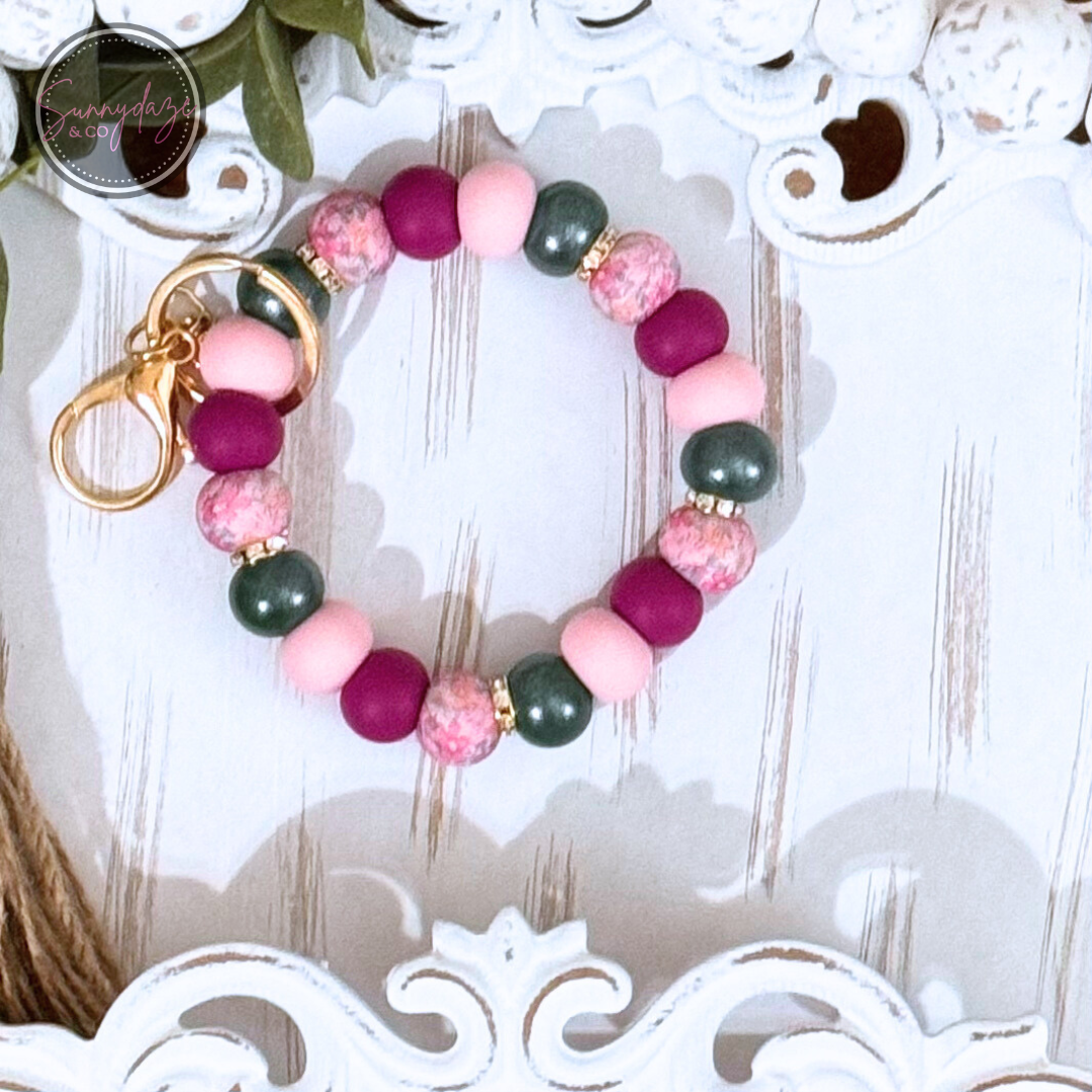 Pink Wildflowers Wristlet