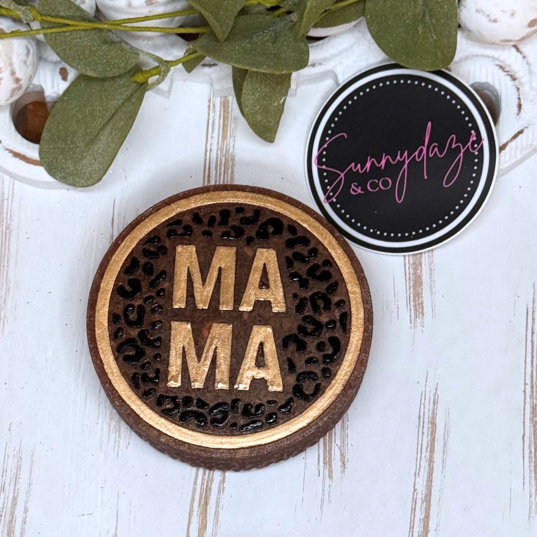 Mama Leopard Circle Car Small/Vent Freshie