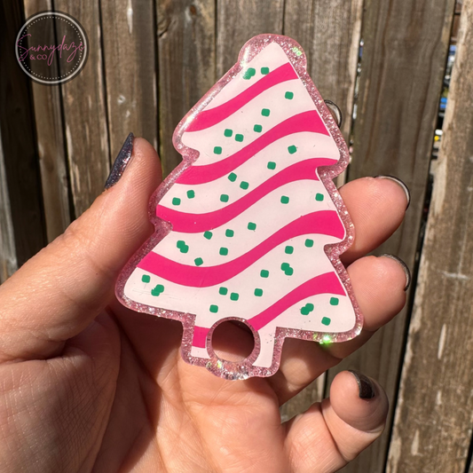 Pink Christmas Tree Tumbler Tag - 40oz