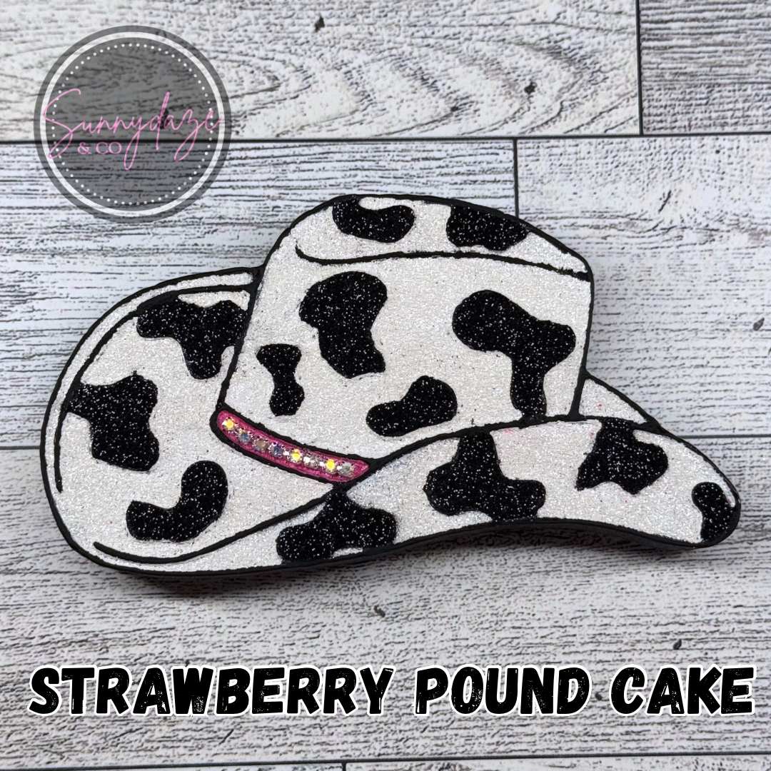 Rhinestone Cow Print Cowgirl Hat Freshie RTS