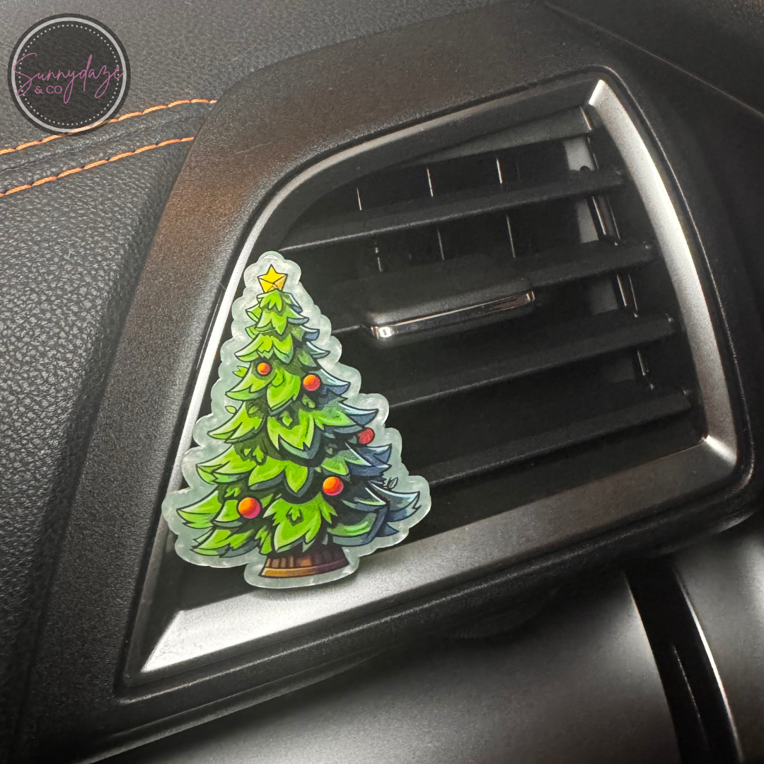 Green Christmas Tree Car Vent Clip