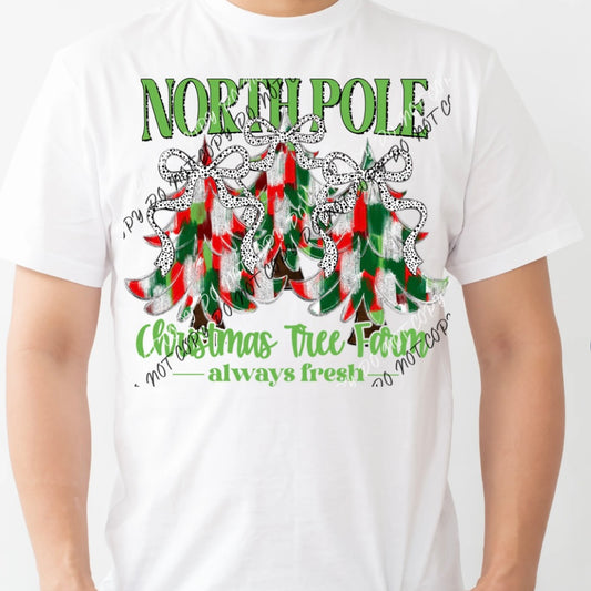 1231 - North Pole Christmas Tree Farm Green Text