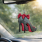 Heels with Bows-Red Glitter
