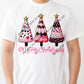 1243 - Merry Christmas Pink Gumdrop Trees