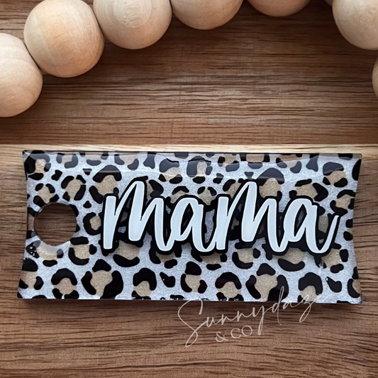 Leopard Mama - Rectangle Tumbler Tag