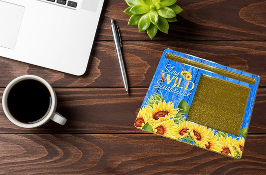 Stay Wild Sunflower Acrylic Sticky Note Holder