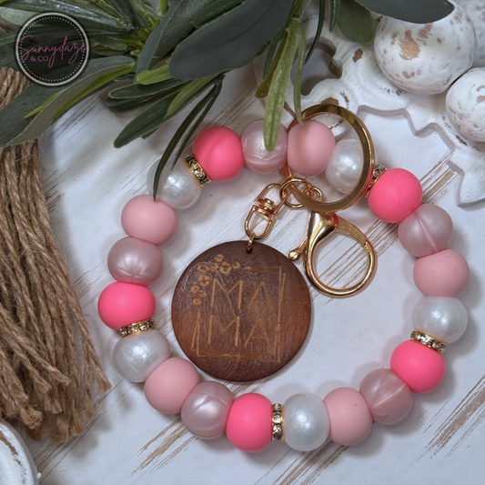 Pink Quartz & Pearl Wristlet