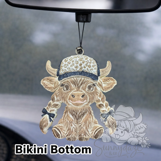 Cheetah Hat Cow- Blue Glitter