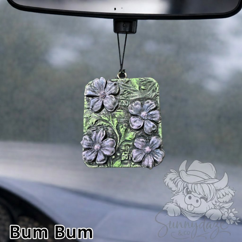 Tooled Floral Tile - Purple
