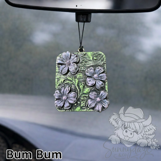 Tooled Floral Tile - Purple