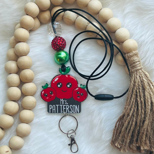 Three Apple Lanyard w/ Beads