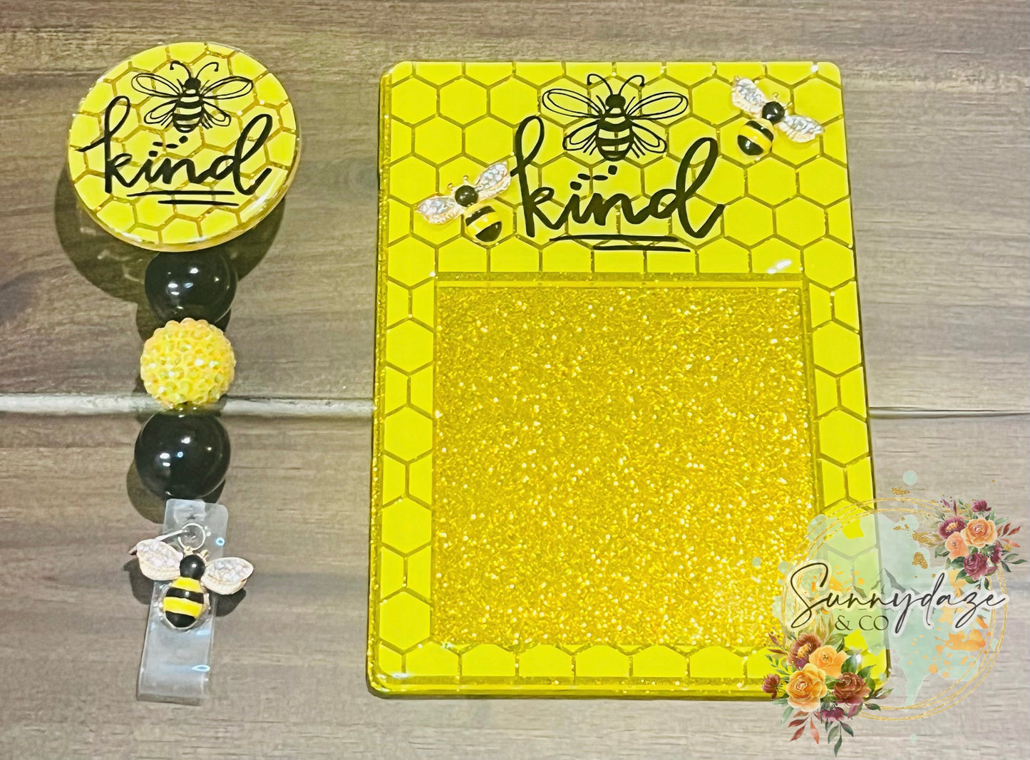 Bee Kind Acrylic Sticky Note Holder